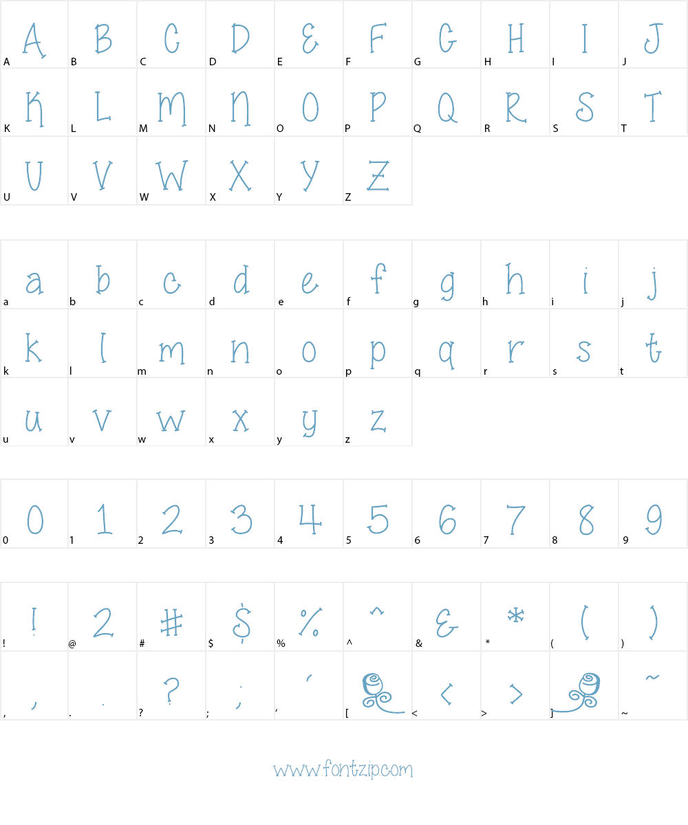 SmellTheRoses Font Character